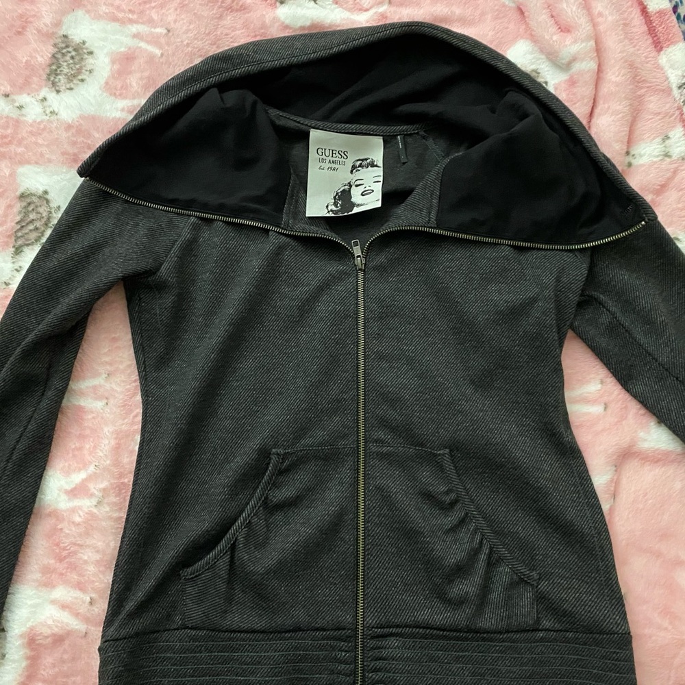 GUESS zip up jacket dark gray